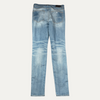 Amiri Yellow Snakeskin Ripped Light Blue Jeans