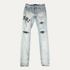 Amiri Side Spellout Light Blue Jeans