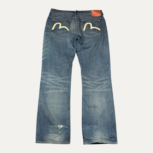 Evisu Blue Back Pocket Logo Jeans