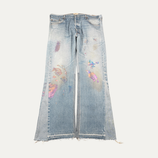 Gallery Flared Paint Splatter Jeans