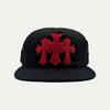 Chrome Hearts Red On Black Triple Cross Hat