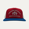 Chrome Hearts Red White Blue Triple Cross Trucker Hat