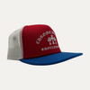 Chrome Hearts Red White Blue Triple Cross Trucker Hat