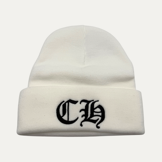 Chrome Hearts White CH Logo Beanie
