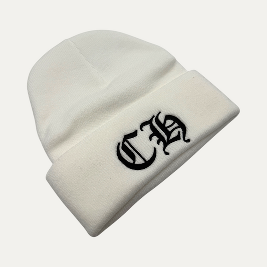Chrome Hearts White CH Logo Beanie