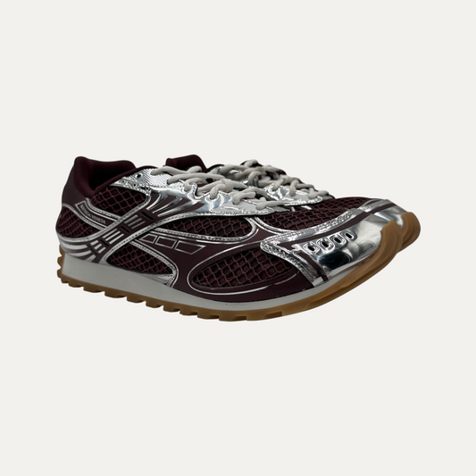 Bottega Veneta Orbit Silver Maroon