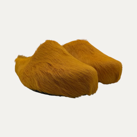 Marni Fussbet Sabot Calf-Hair Slippers