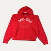 Sp5der Red 555 Zip Up Hoodie