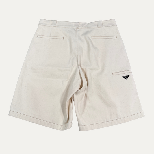 Prada Cream Denim Shorts