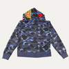 Bape Double Hooded Blue Camo Hoodie