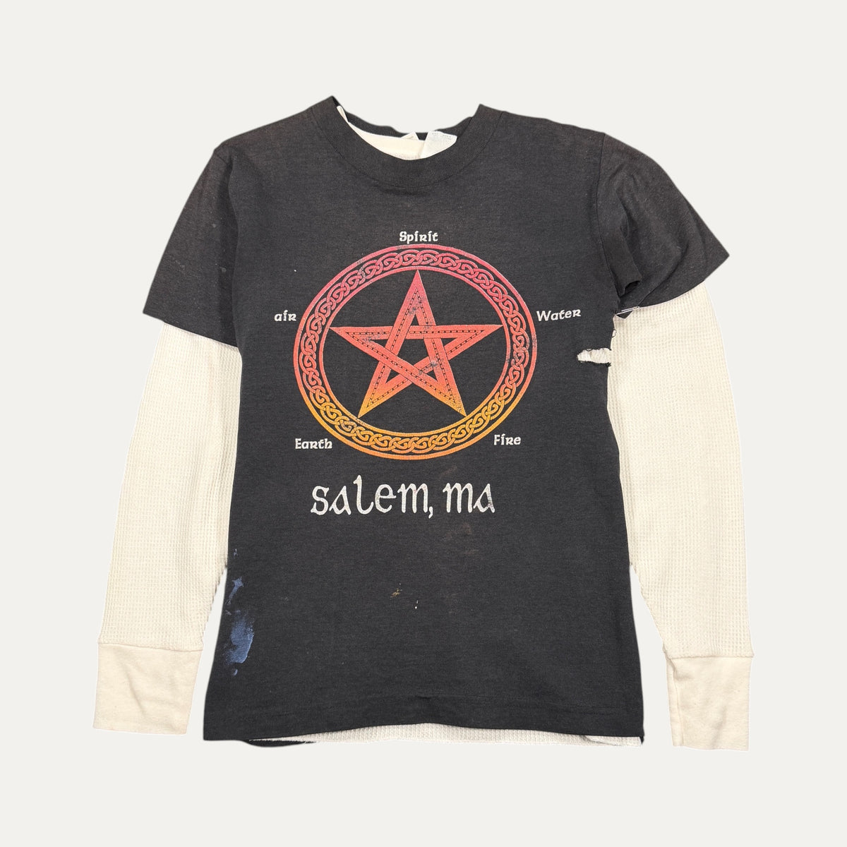 Vintage 80's Salem Massachusetts Elements Thermal T-Shirt