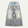 Balenciaga Double Waisted Baggy Blue Jeans