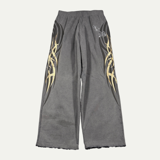 Balenciaga Grey Tribal Logo Sweatpants