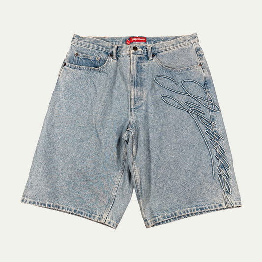 Supreme Cursive Blue Denim