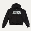 Bossi Rhinestone Flame Logo Zip-Up Hoodie