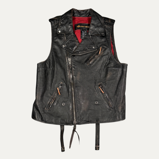 Vintage Harley Davidson Leather Biker Vest