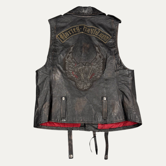 Vintage Harley Davidson Leather Biker Vest