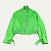 Bottega Veneta Cropped Leather Zip-Up Jacket