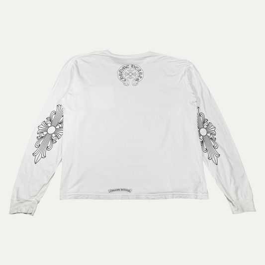 Chrome Hearts White Floral Long Sleeve