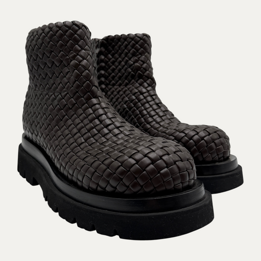Bottega Veneta Weave Lug Ankle Boot