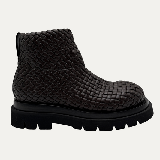 Bottega Veneta Weave Lug Ankle Boot