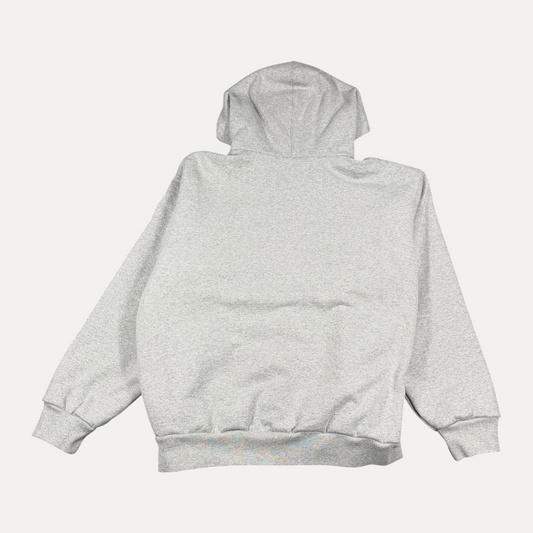 Supreme Grey Reflective Spellout Zip Up Hoodie