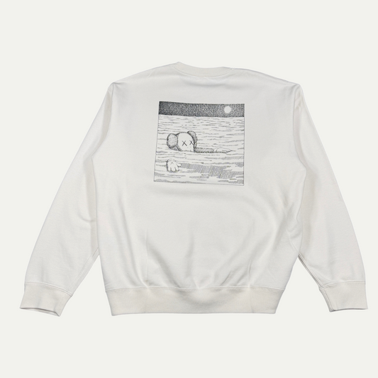 Kaws Logo White Crewneck