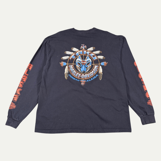 Harley Davidson Blue Classic Logo Long Sleeve