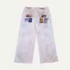 Vale Pants Crystal Stud Crotch Spell Out AOP Embroidery