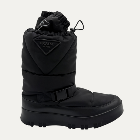 Prada Black Quilted Polyester Snow Boot