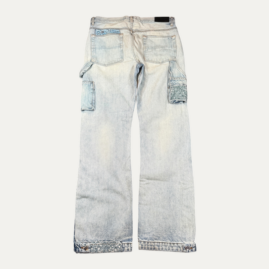 Amiri Blue Bandana Bootcut Jeans