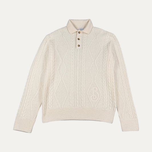 Burberry White Knitted Button Up