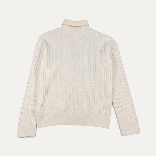 Burberry White Knitted Button Up