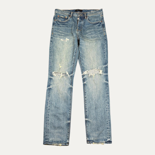 Purple Brand Triple Ripped Blue Jeans
