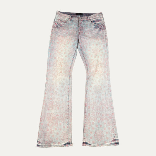 Purple Brand Flared Bandana Jeans