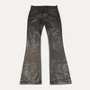 Purple Jeans Black Waxed Wide Flare