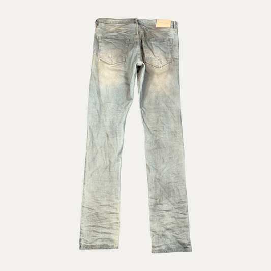 Purple Brand Light Washed Right Knee Rip Jeans