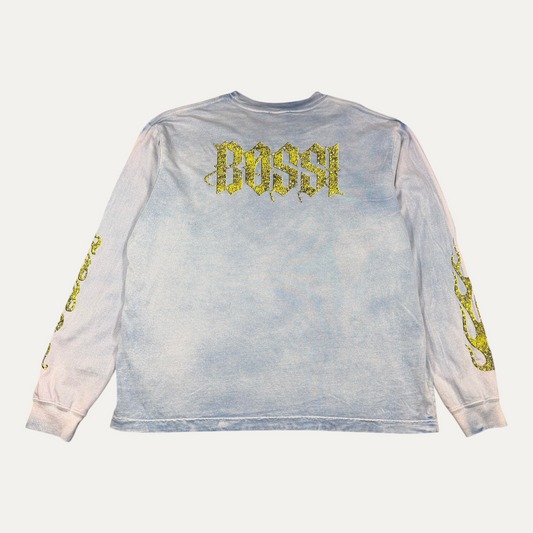 Bossi Blue Long Sleeve Rhinestones