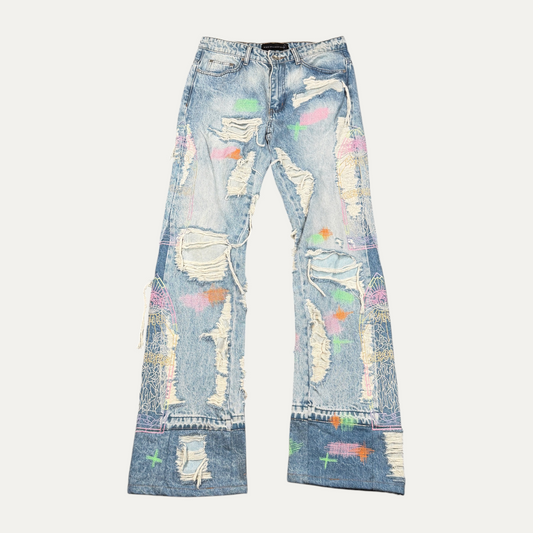 Who Decides War Pink/Green/Orange Jeans