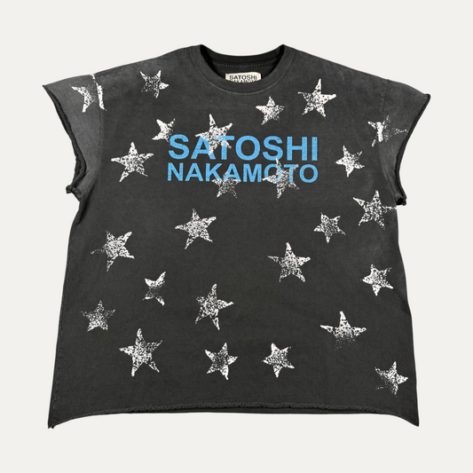 Satoshi Nakamoto Star Logo Cutoff T-Shirt