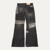 The Sekrit Saints Flared Distressed Patch Jeans