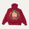 Supreme Orange Sleeve Embroidery Maroon Hoodie