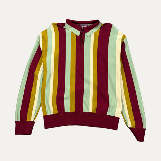Martine Rose Same Same Stripe Collar 3/4 Zip Sweater