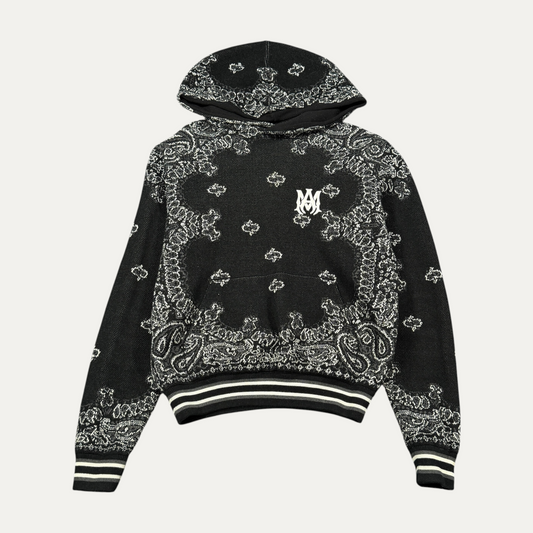 Amiri Paisley Bandana Print Knit Hoodie