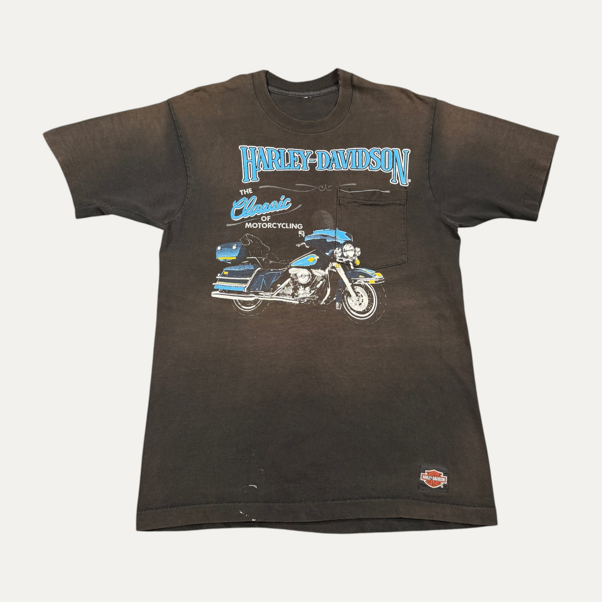 Vintage Harley Motorcycle Pocket T-Shirt