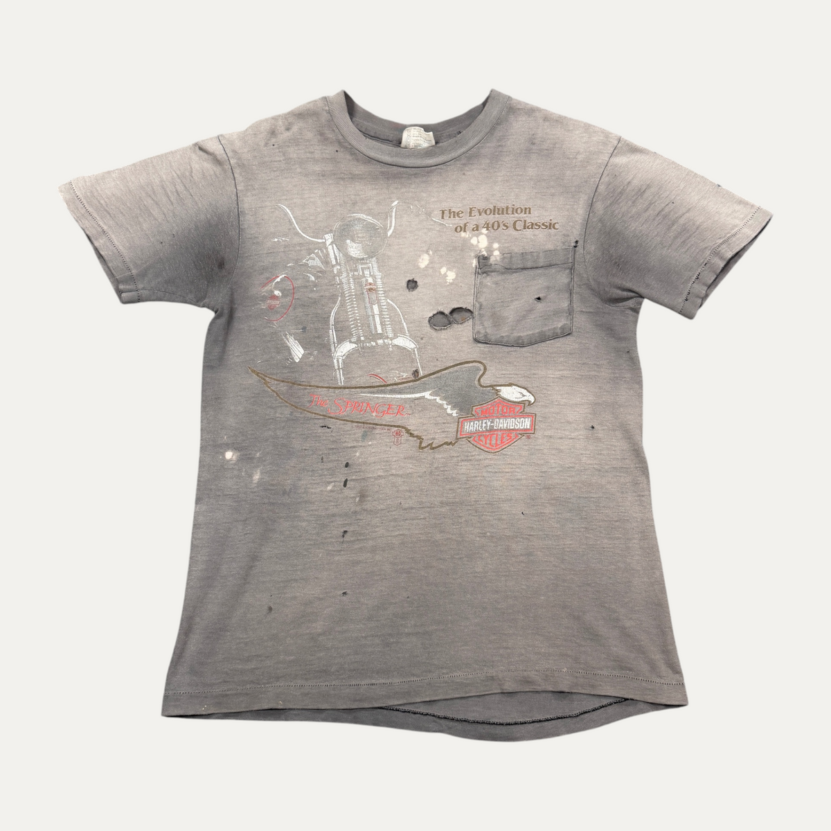 Vintage Tee Harley Davidson The Evolutioon Of A 40s Classic Motorcycle T-Shirt