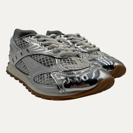 Bottega Veneta Orbit Silver White