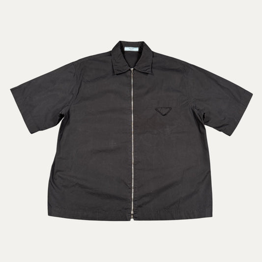 Prada Re-Nylon Short Sleeved Zip-Up T-Shirt