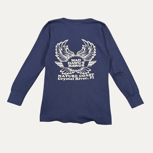 Vintage Mad Dawg's Hawgs Biker Club Thermal Longsleeve T-Shirt