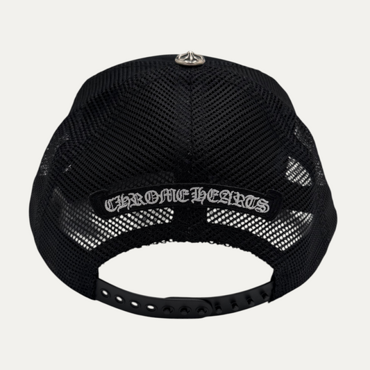 Chrome Hearts Orange Triple Cross Cemetery Trucker Hat
